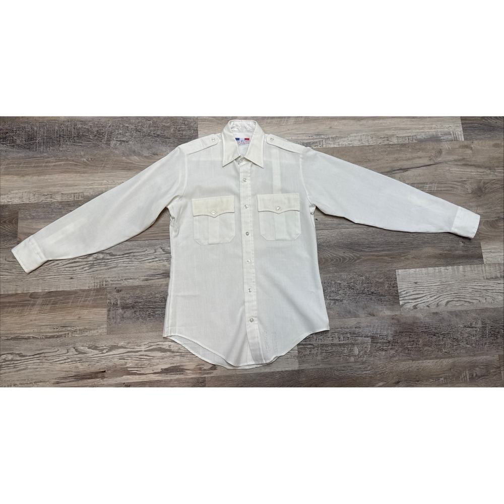 Vintage‎ Flying Cross White Long Sleeve Service Uniform Men's Size M USA Made
